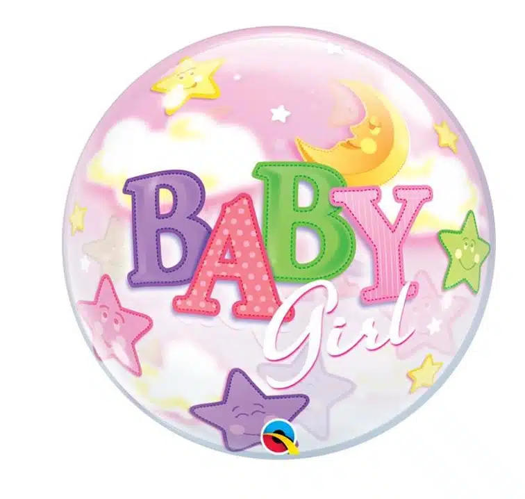 mega ballon baby girl bubbel ballon helder