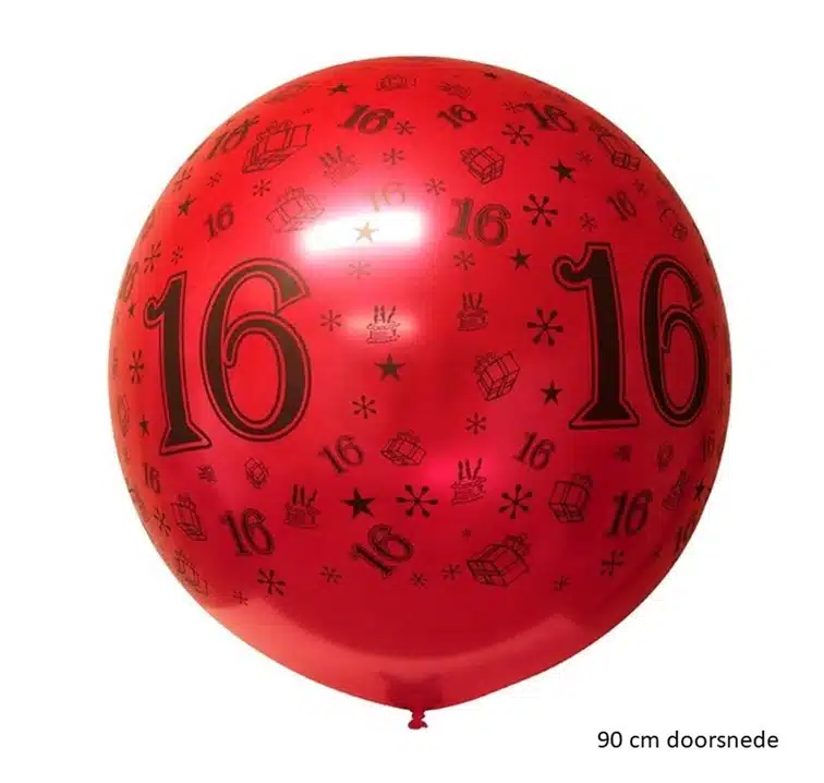 grote ballon 16 jaar rood