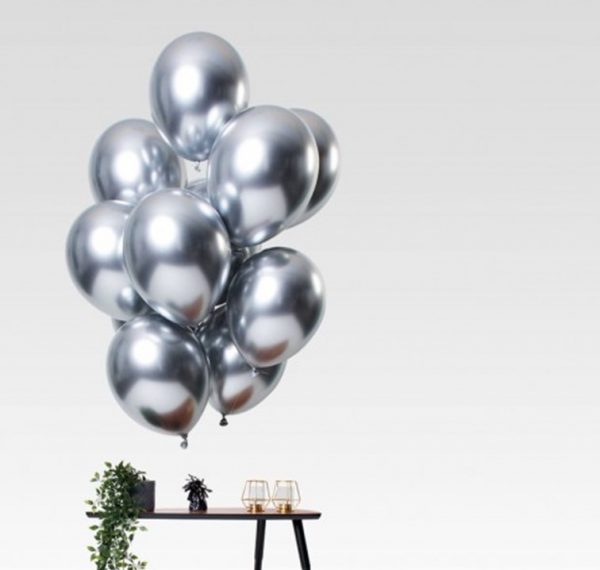 chroom ballon zilver