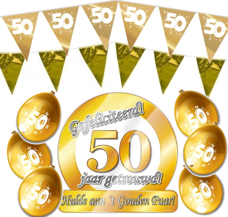 50 jaar goud getrouwd versiering goud