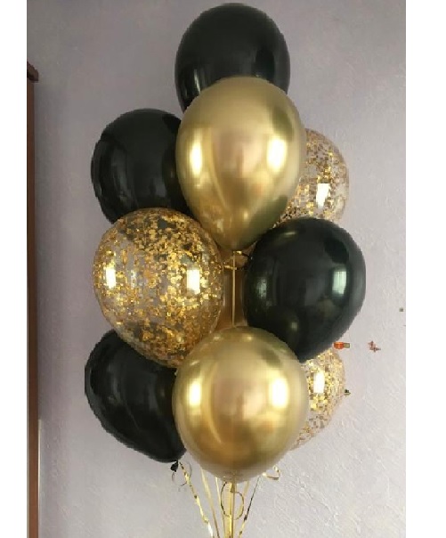 ballondeco 7 tros met chrome en speciale ballonnen met confetti