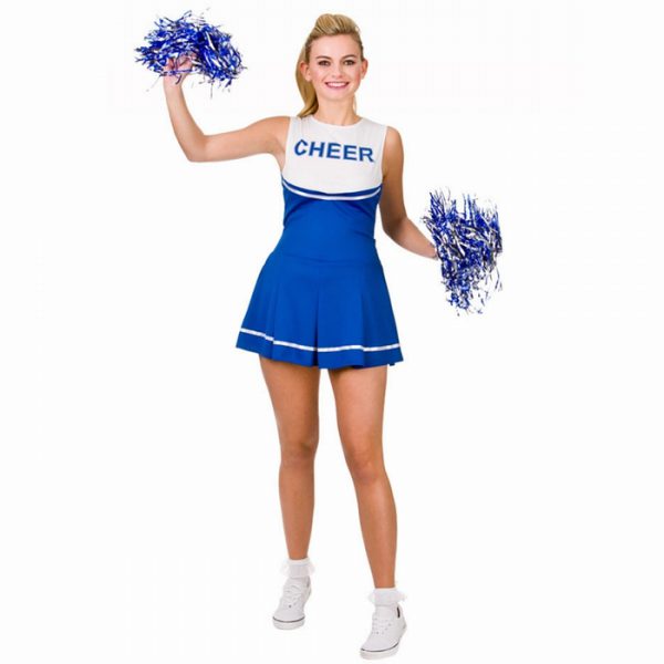 cheerleader blauw volwassen kostuum