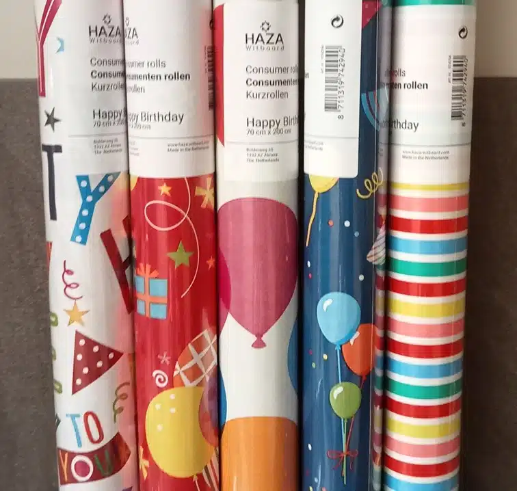 cadeaupapier feest neutraal ballonnen