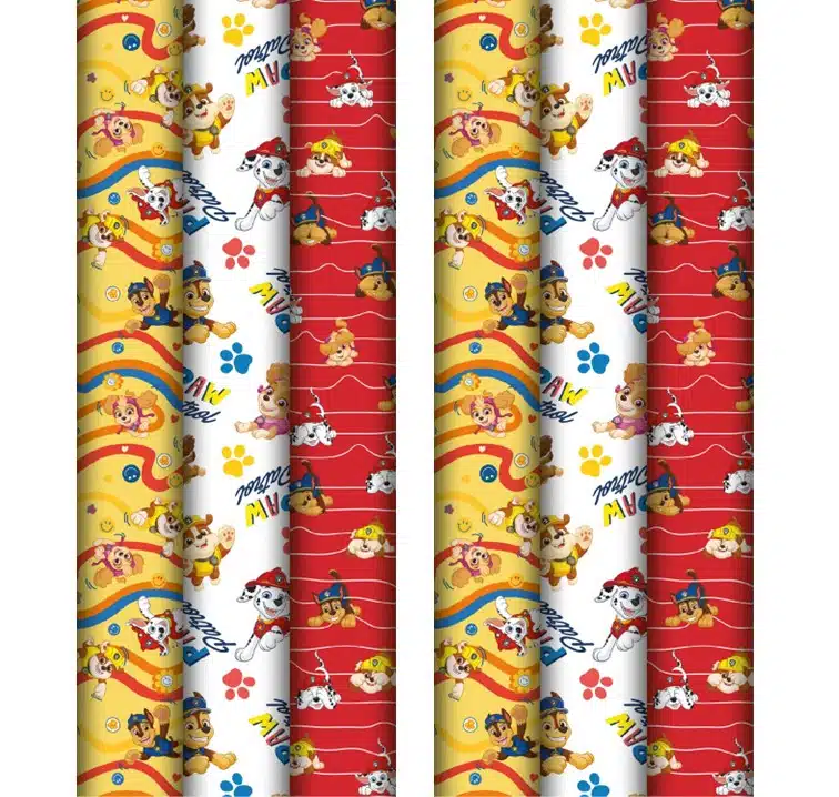 cadeaupapier Paw Patrol 6 rollen assorti
