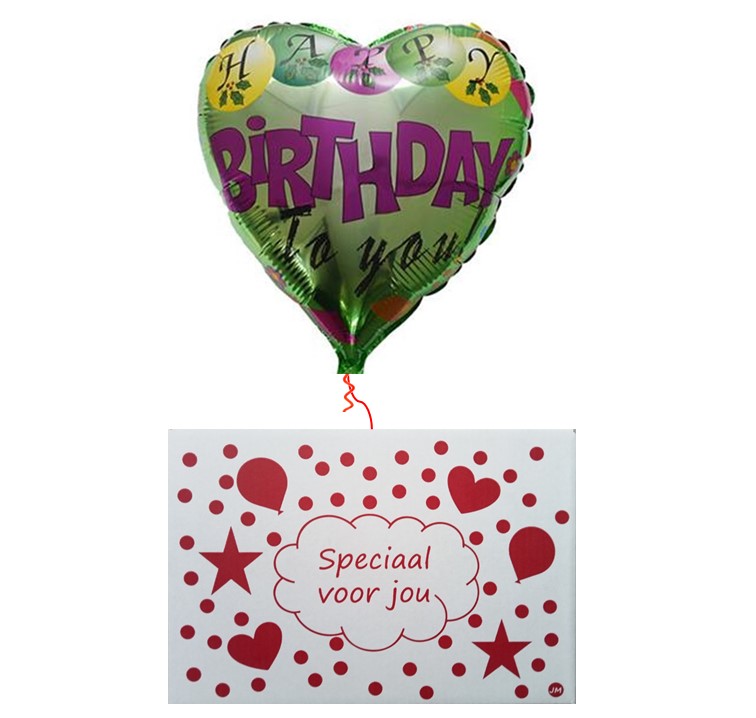 HG ballon hart in doos groen