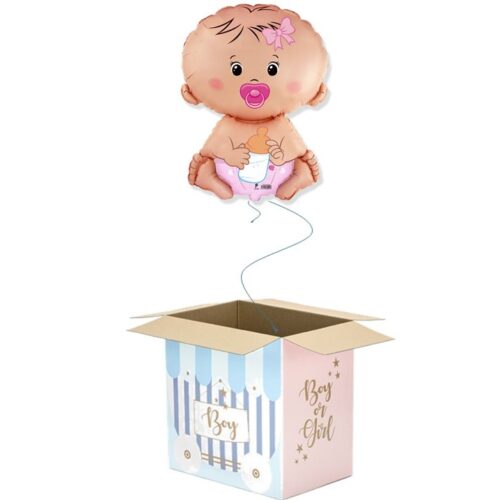 Baby girl folieballon in gender revealdoos