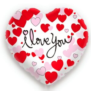 Folieballon i lover you kan in kadodoos met helium