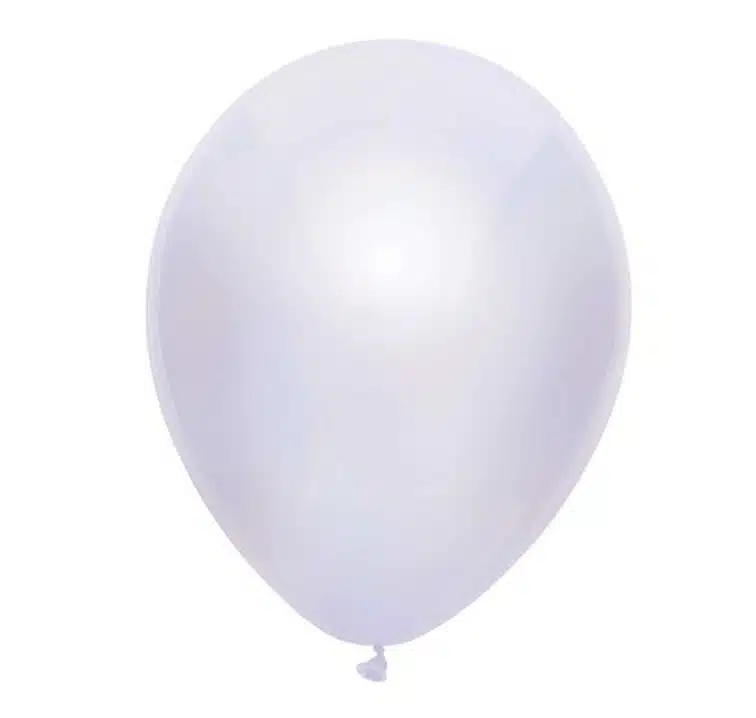 Witte metallic ballonnen 50 stuks