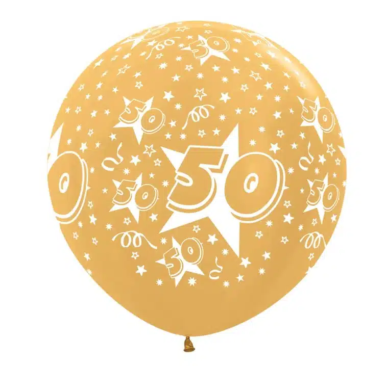 Grote 90 cm ballon met 50 goud.