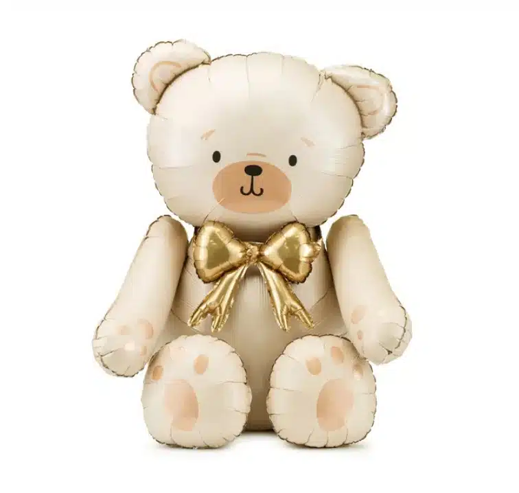 FB285-079 Folieballon in de vorm van een teddybeer, 75x84 cm crèmekleurig Folieballon baby in de vorm van een teddybeer - 75x84 cm.