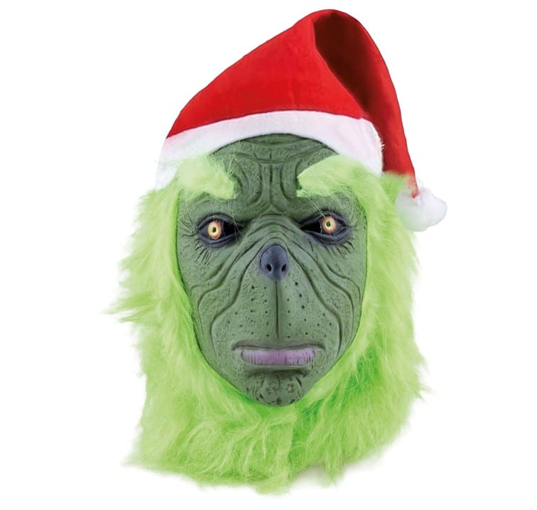Grinch kerstman masker latex